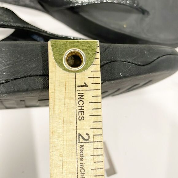 Fitflop Flatform Thong Sandals LuLu Women Sz 9 Black Shimmer - Picture 9 of 10